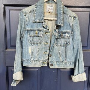 Old Navy Cropped Denim Trucker Jacket - Light Blue Wash